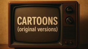 Cartoons original versions on vintage CRT television – classic animated films archive
