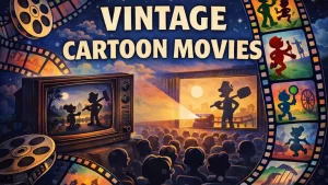 vintage cartoon movies crt tv retro animation classic film scene
