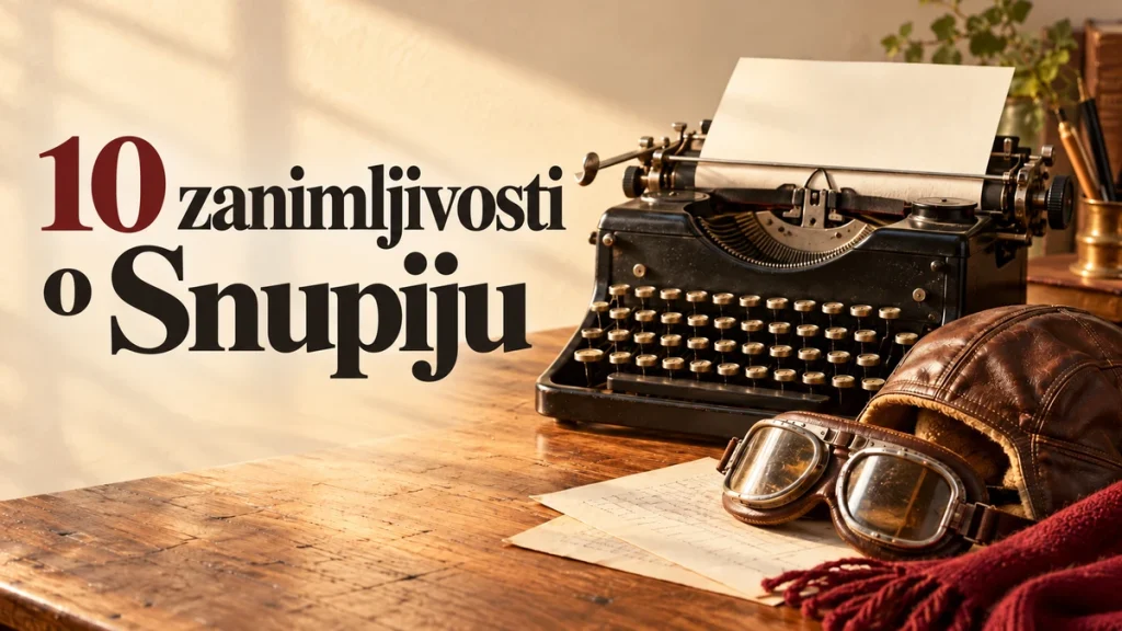 mašina, pilotska kapa i naočare na ilustraciji za tekst o zanimljivostima o Snupiju.