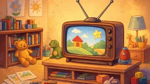 bbc crtani filmovi ilustracija retro tv decja soba animacija bez likova