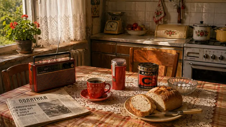 život u Jugoslaviji 90-ih jutro kafa hleb retro kuhinja