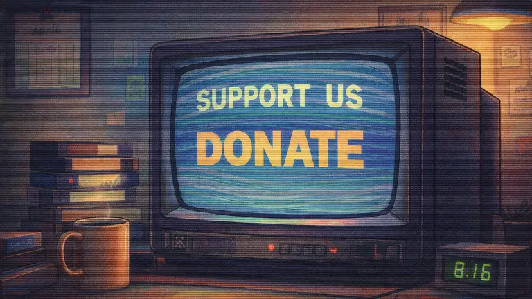 support good old cartoons donation retro crt tv illustration