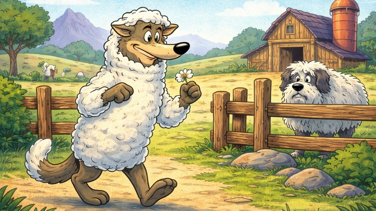 Vuk Vucko 1960 crtani ilustracija inspirisana retro stilom animacije