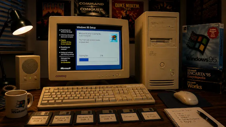 Instalacija Windows 95 sistema na retro Pentium računaru
