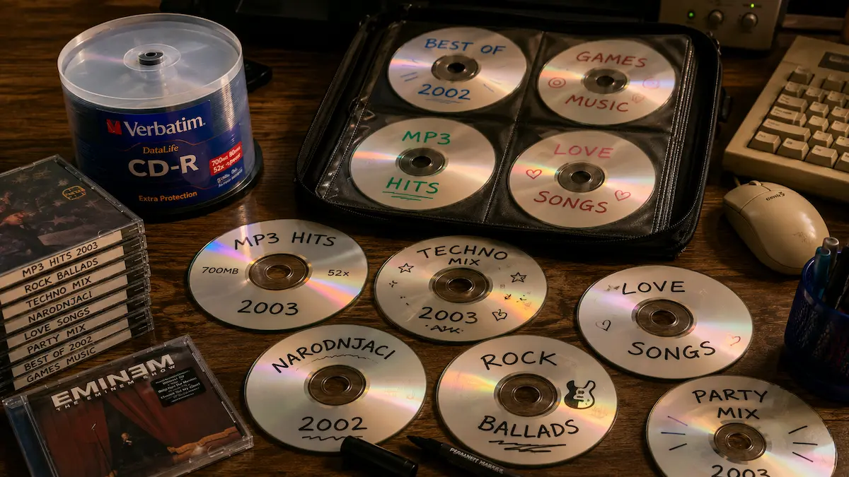 Kolekcija narezanih MP3 CD-ova iz 2000-ih godina