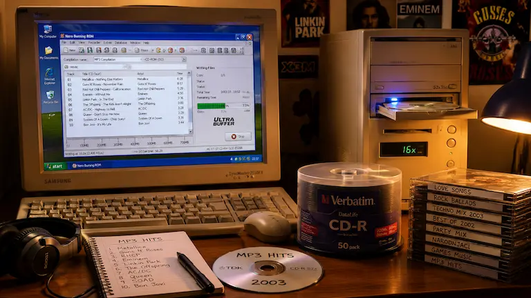 Rezanje muzike na CD-ove uz Nero Burning ROM na retro računaru