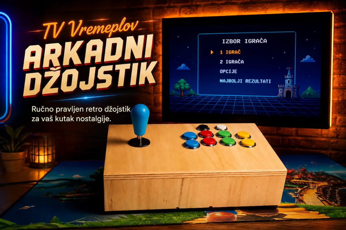Ručno izrađen TV Vremeplov arkadni džojstik za retro igre
