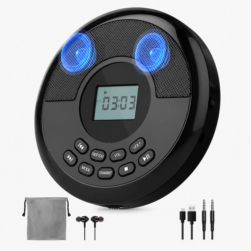 Prenosivi CD plejer sa Bluetooth vezom i ugrađenim zvučnicima