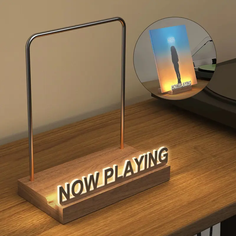 Pokloni za gramofon – svetleći Now Playing stalak za ploču