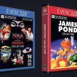 Two Evercade cartridge cases: The Last Ninja & IK Collection and James Pond Collection