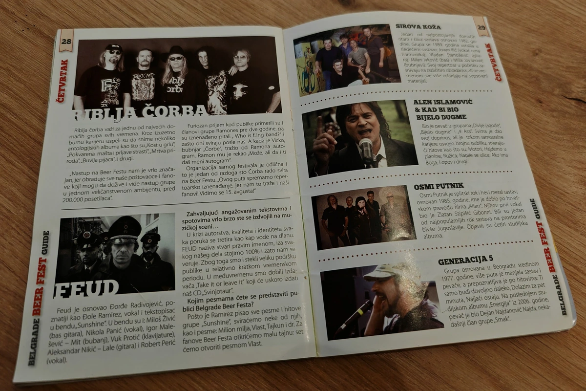 Thursday's festival guide featuring Riblja Čorba and Alen Islamović